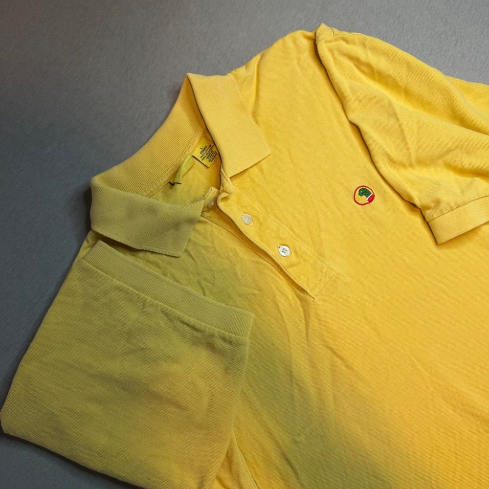 Duck‎ Head Mens Yellow Cotton Pique Short Sleeve Polo Shirt Large Mallard Logo